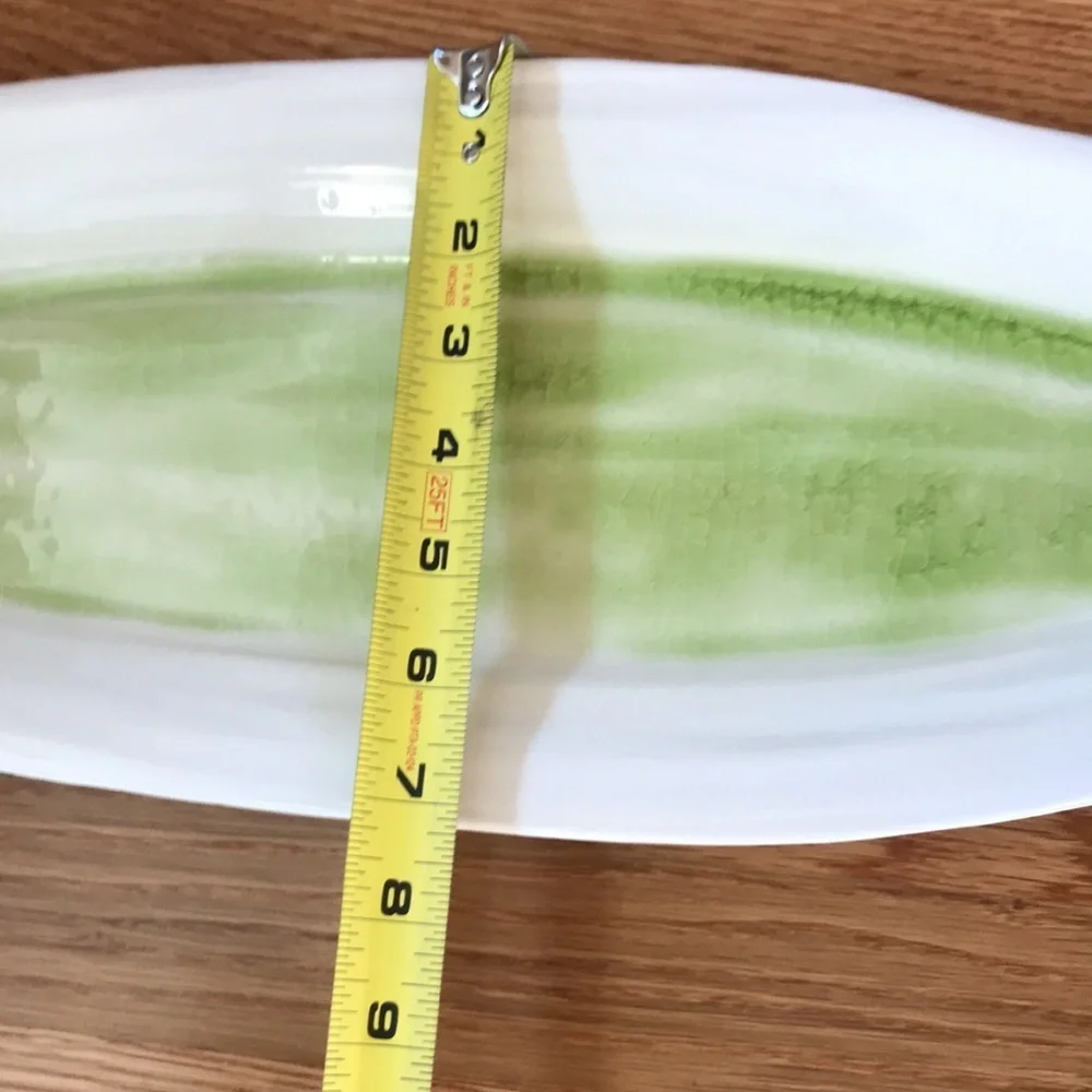 NWT Anthropologie Terrain Signed Handmade Chartreuse Fish Platter